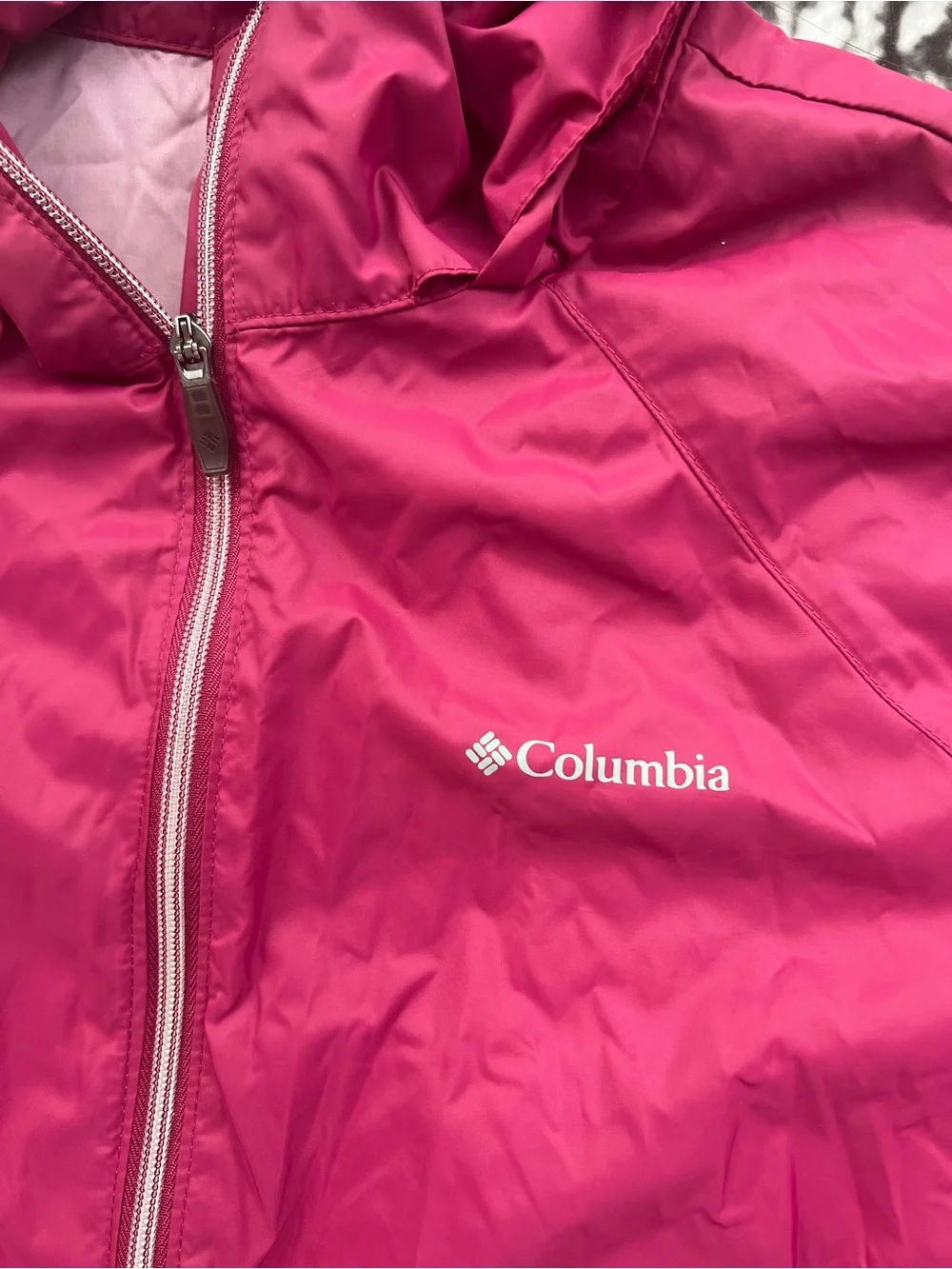 Columbia Switchback Women’s 2X Pink Hooded Lightweight Full Zip Windbreaker